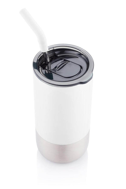 BORCULO - CHANGE Collection Insulated Tumbler with Reusable Straw - White