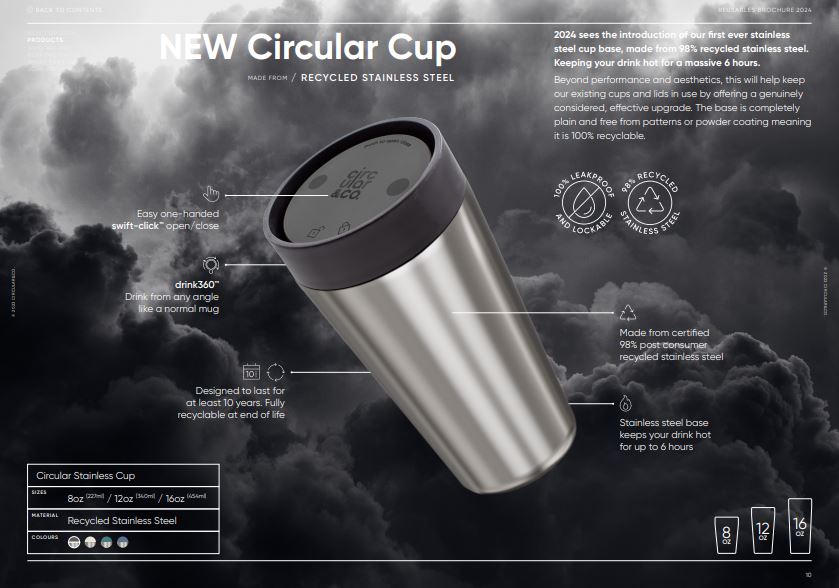 Circular Cup - Recycled Stainless Steel Cup 12oz