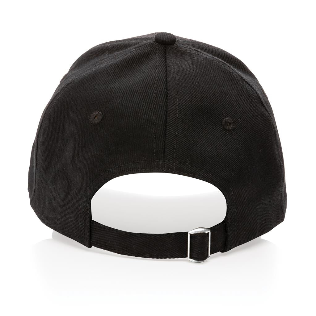 Impact AWARE™ 6 Panel 280gr Recycled Cotton Cap - Black