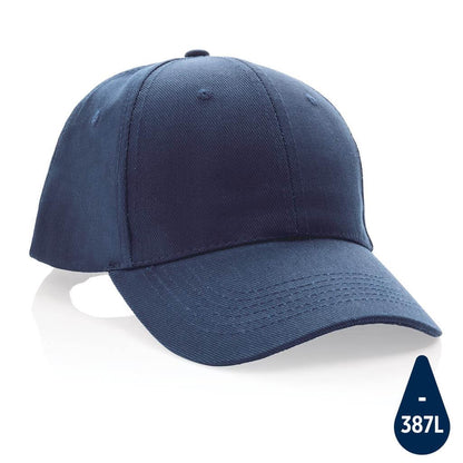 Impact AWARE™ 6 Panel 280gr Recycled Cotton Cap - Navy Blue